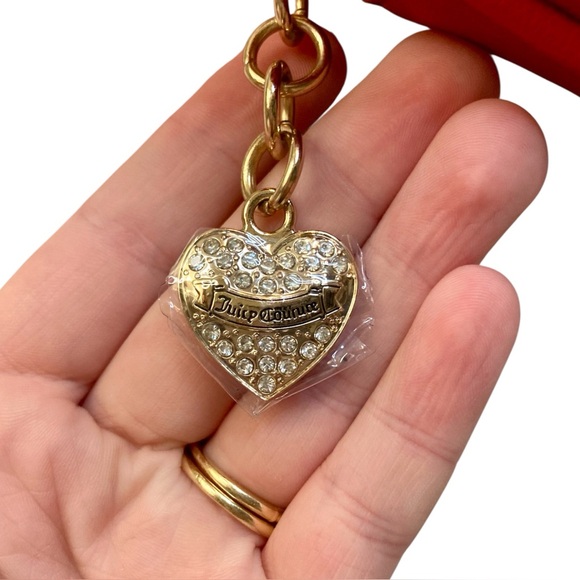 JUICY COUTURE Red & Gold Vegan Leather Heart-Shaped Crossbody Purse - Picture 7 of 7